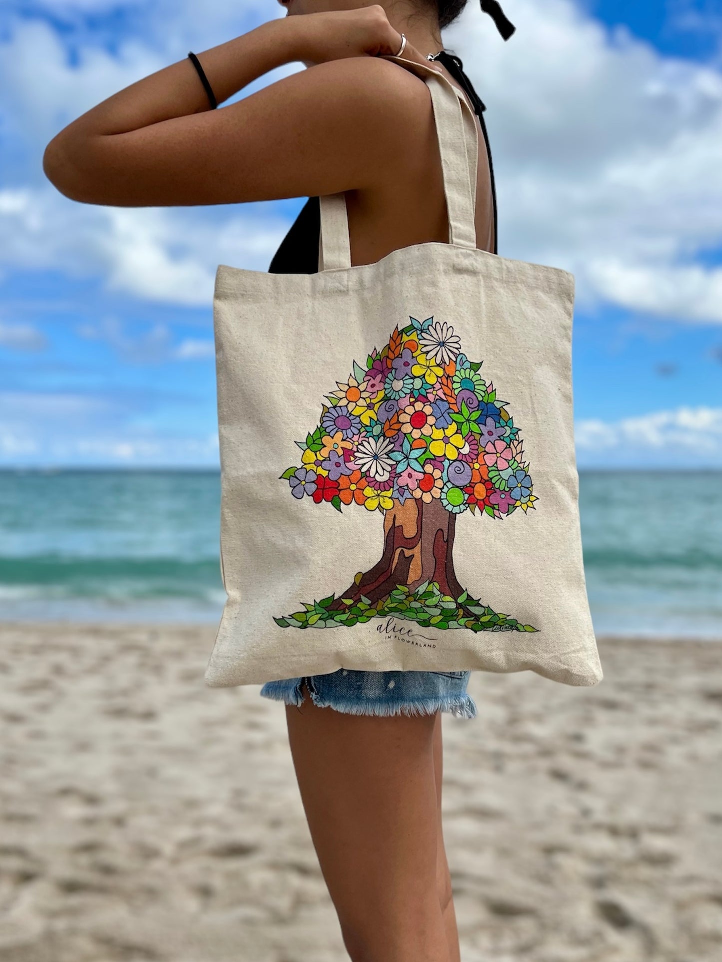 Tree of Happiness - Cotton Canvas Tote Bag