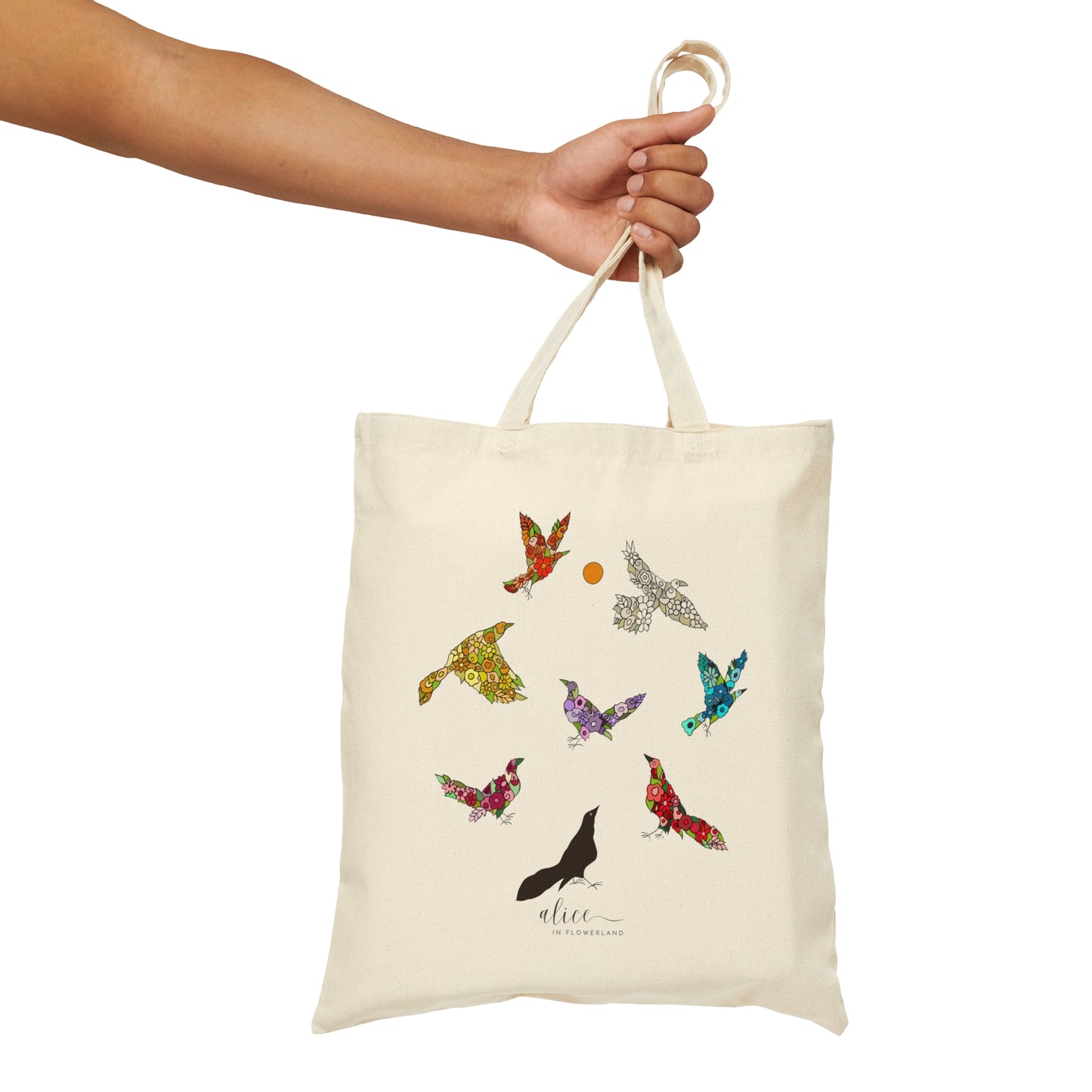 Flock of Flowers - Cotton Canvas Tote Bag