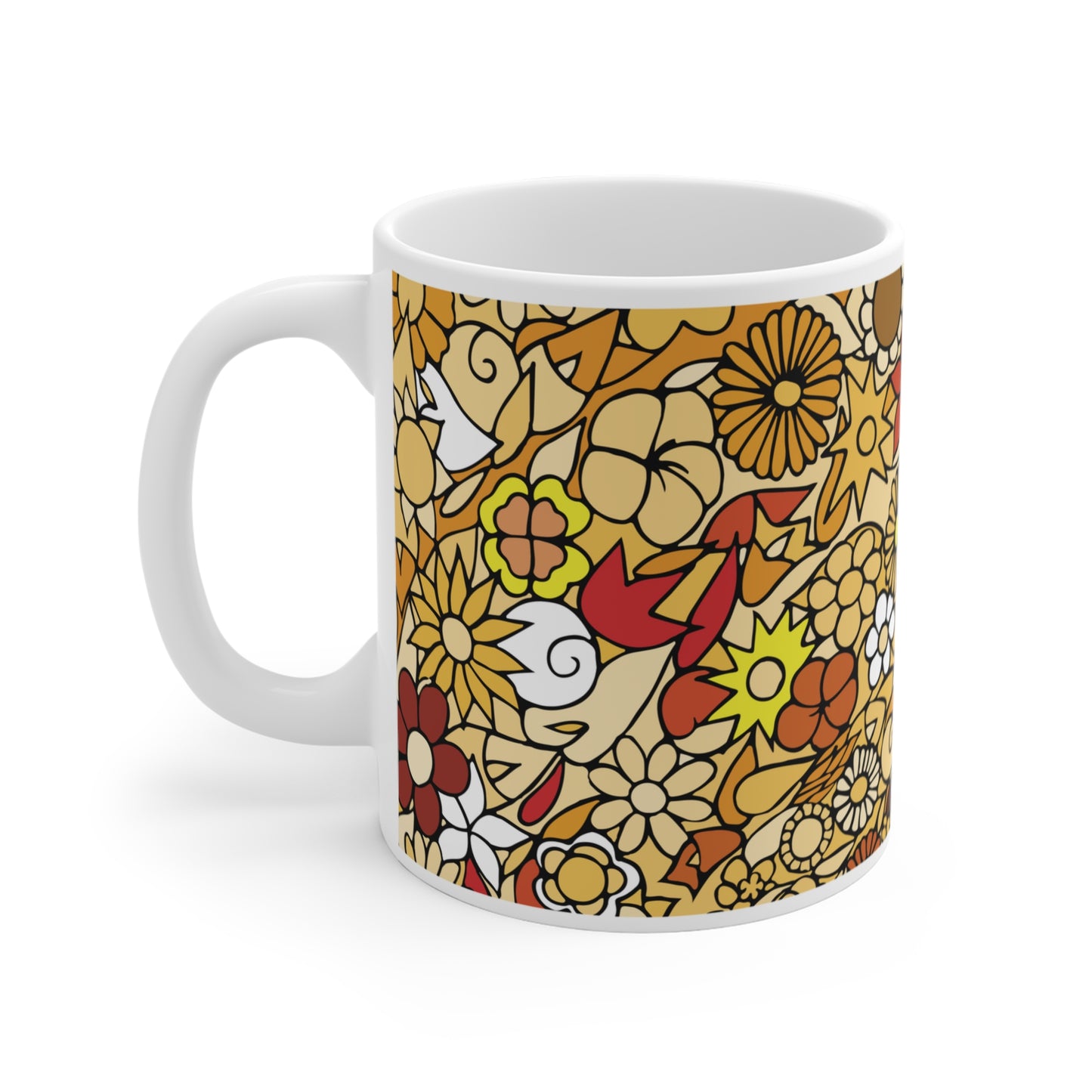 Amber - Crystal Series - Floral Ceramic Mug 11oz