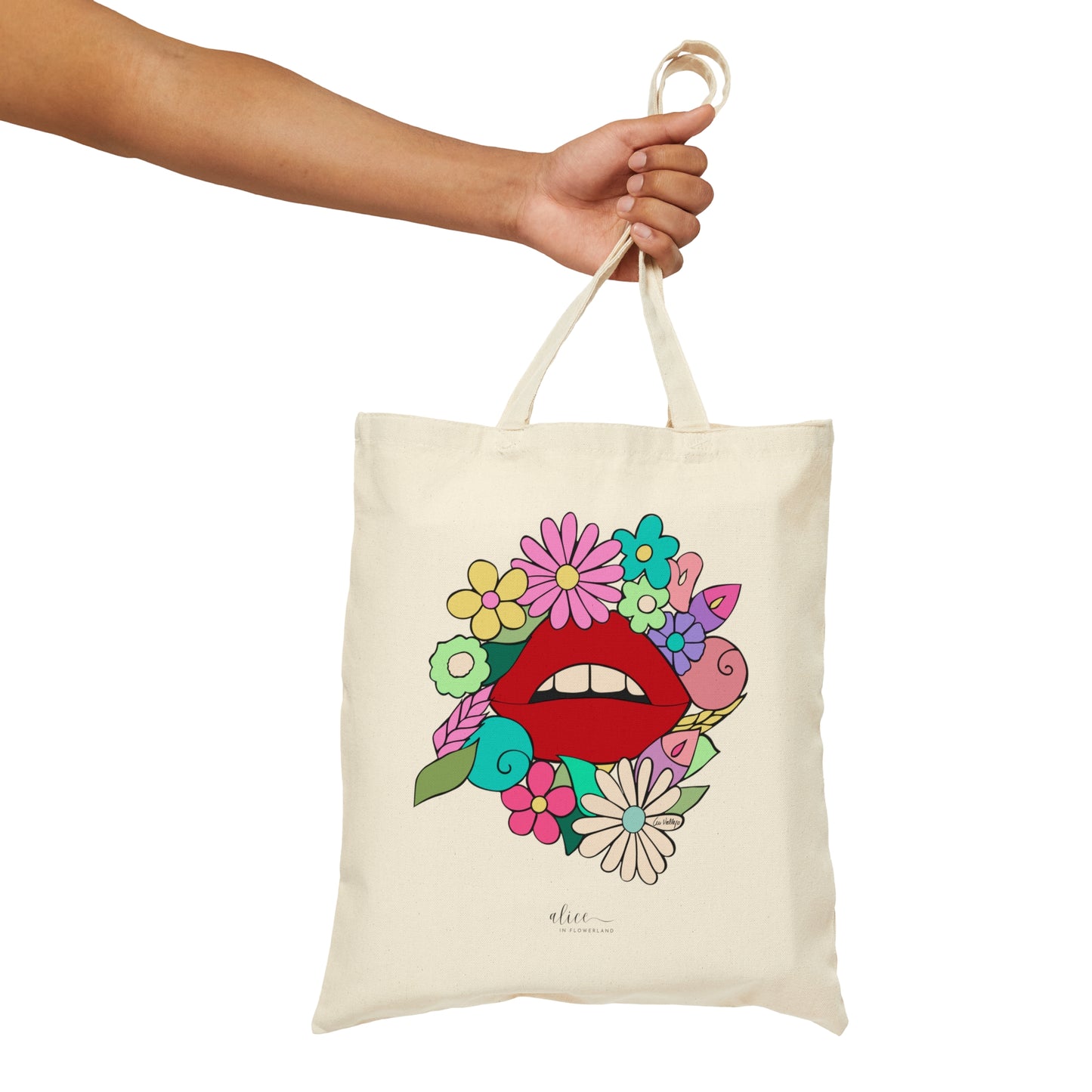 Lips in Spring - Miami Style - Cotton Canvas Tote Bag