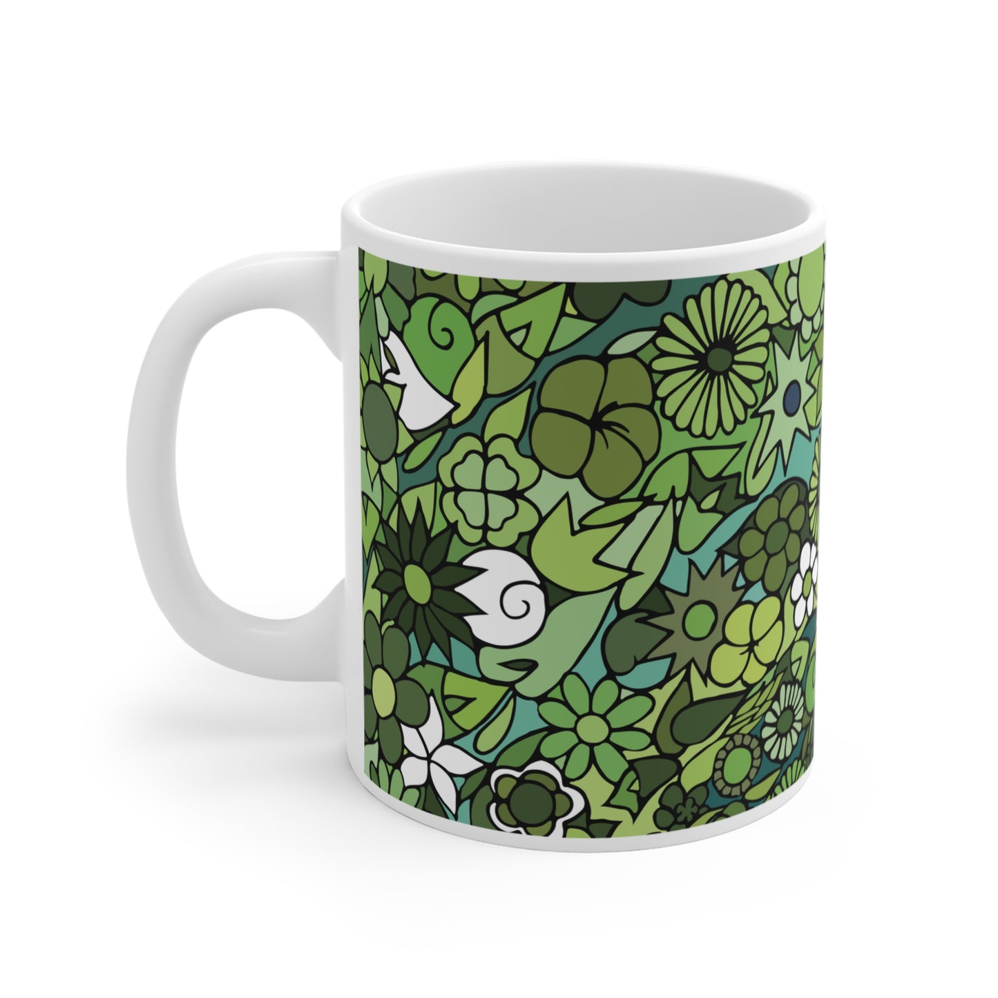 Jade - Crystal Series - Floral Ceramic Mug 11oz