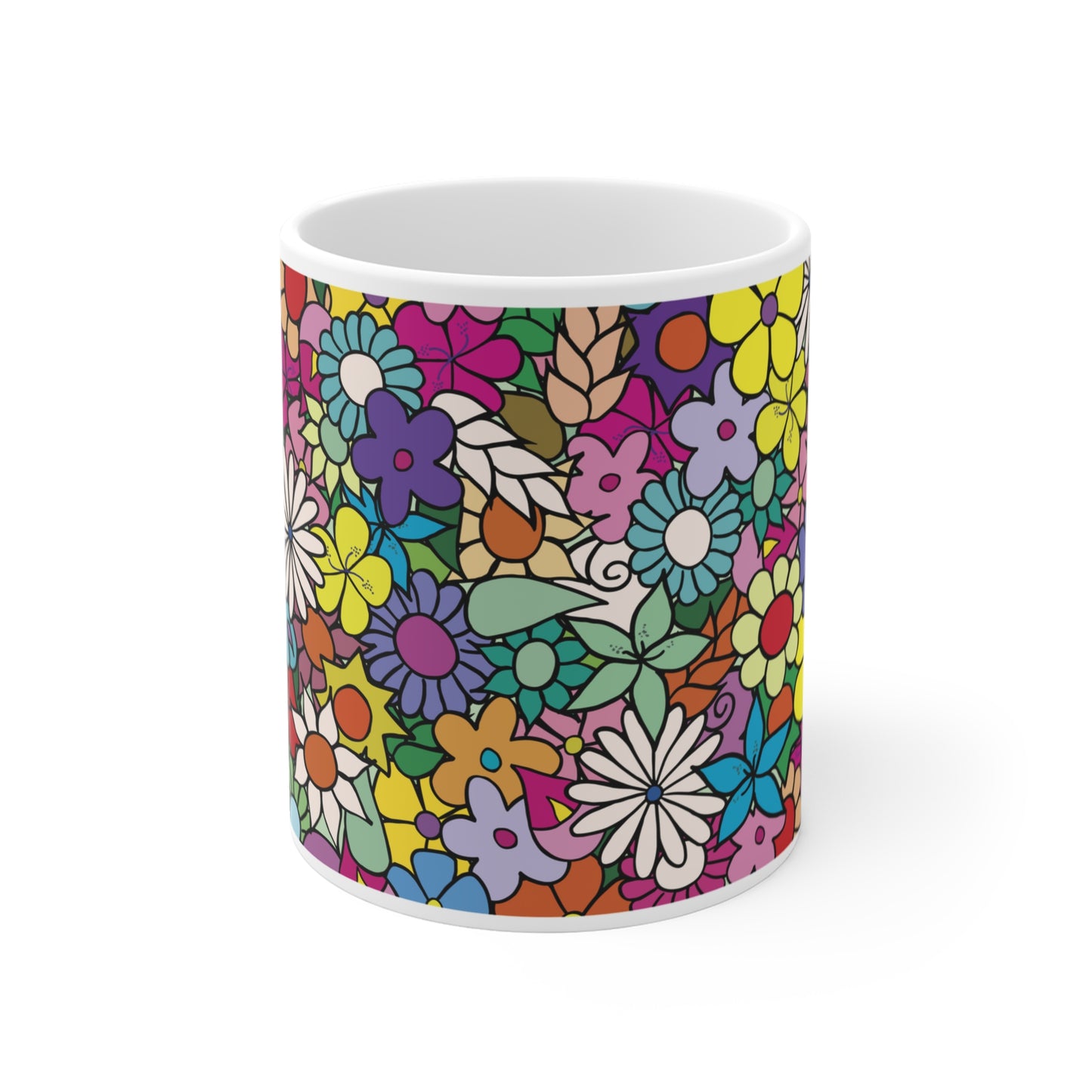 Flowerland Blooms - Floral Ceramic Mug 11oz