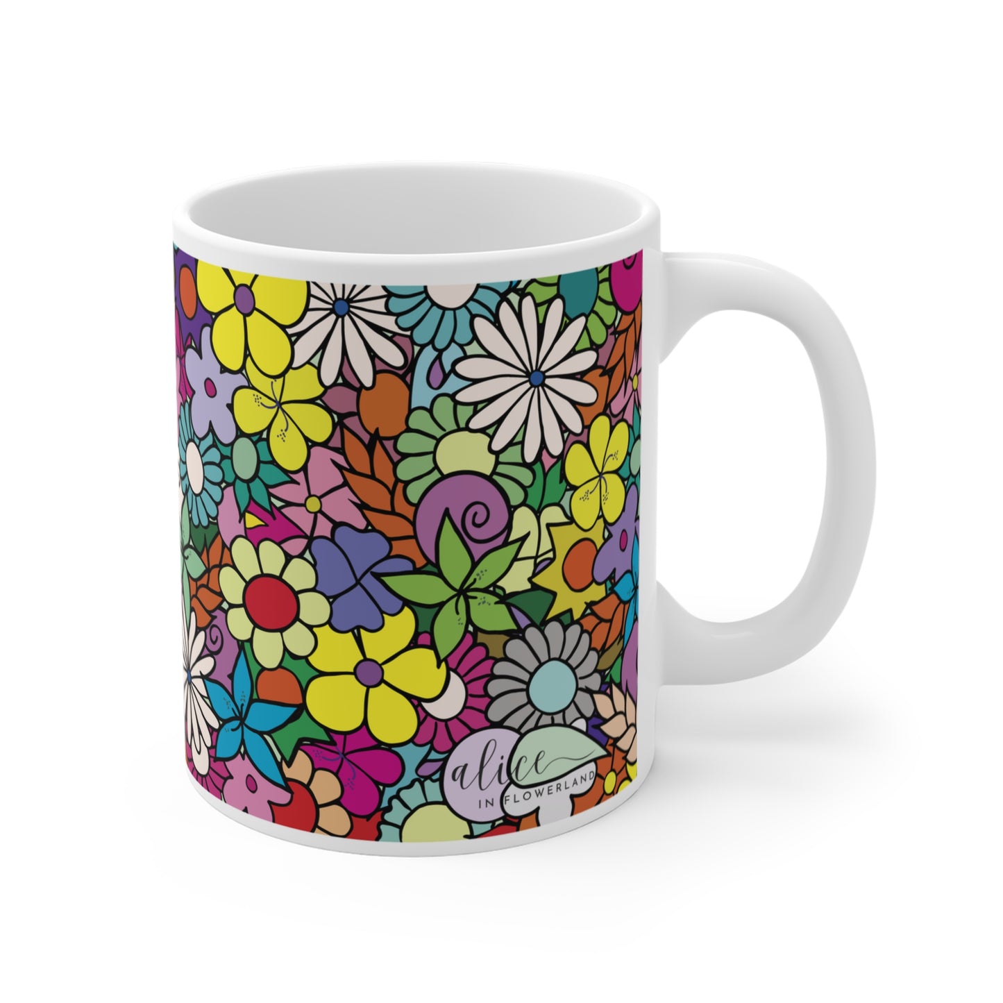 Flowerland Blooms - Floral Ceramic Mug 11oz