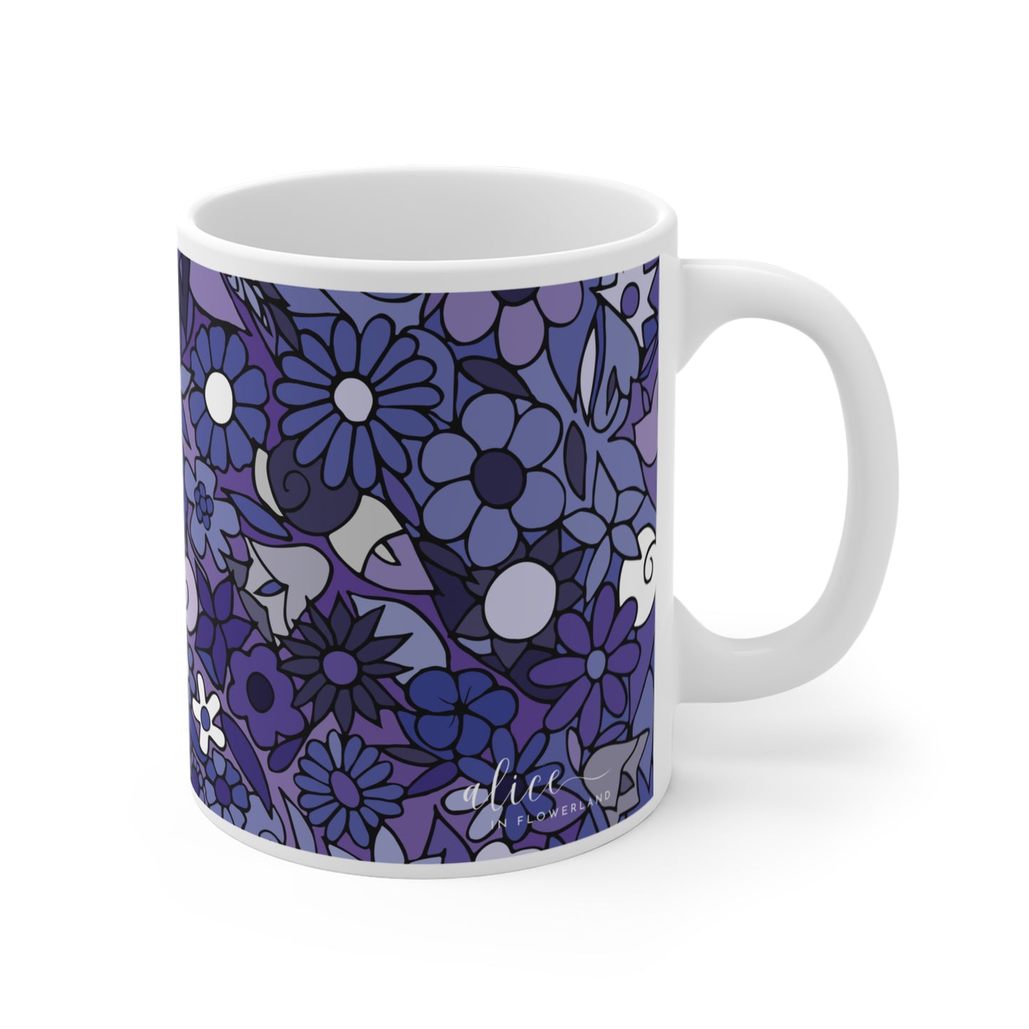 Amethyst - Crystal Series - Floral Ceramic Mug 11oz