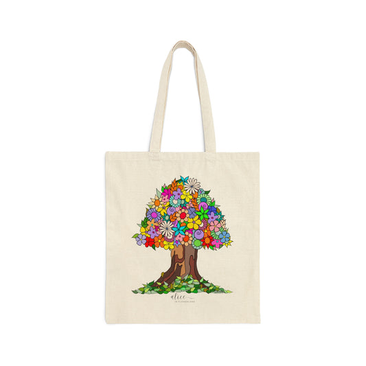 Tree of Happiness  - Cotton Canvas Tote Bag