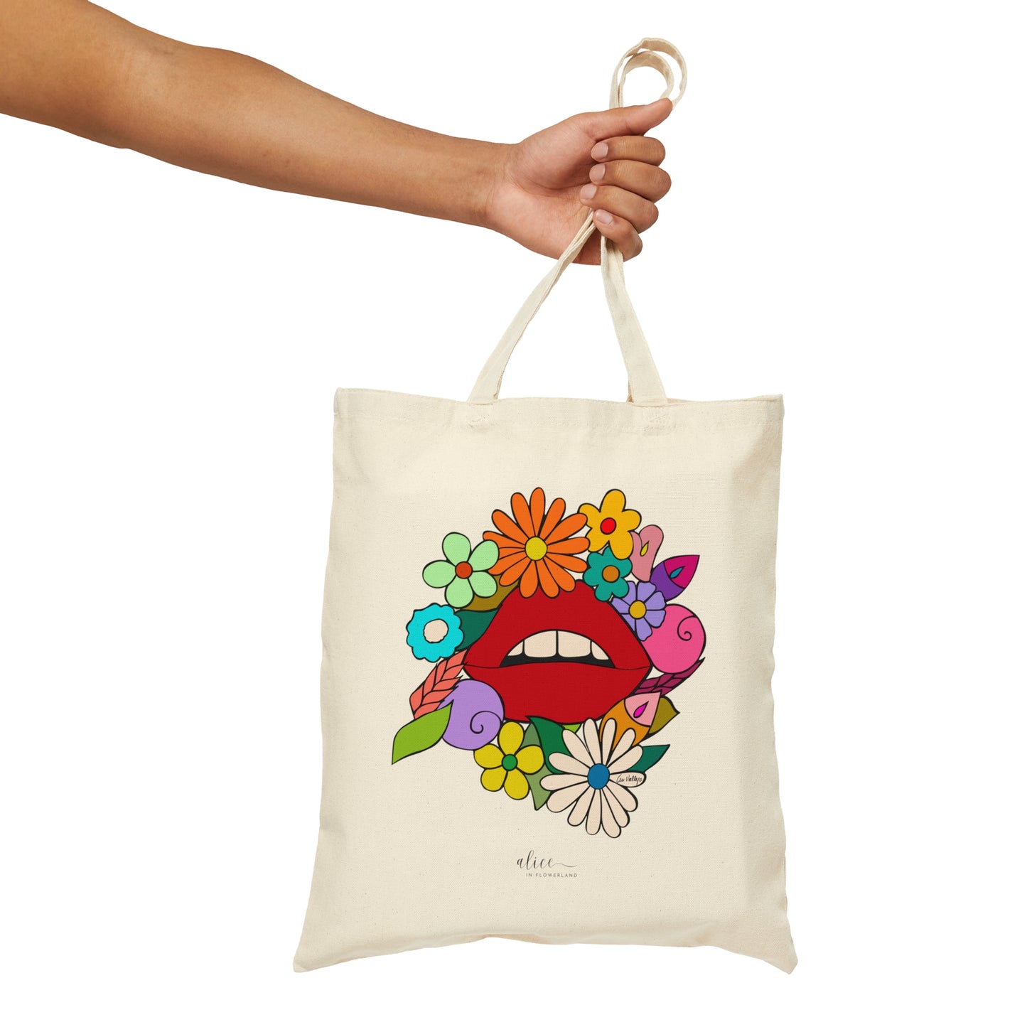 Lips in Spring - Cotton Canvas Tote Bag