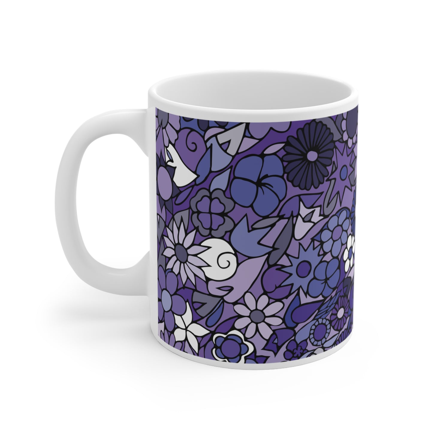 Amethyst - Crystal Series - Floral Ceramic Mug 11oz