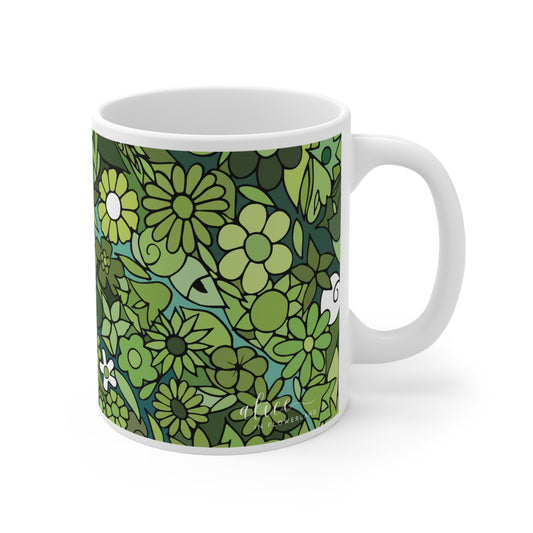 Jade - Crystal Series - Floral Ceramic Mug 11oz