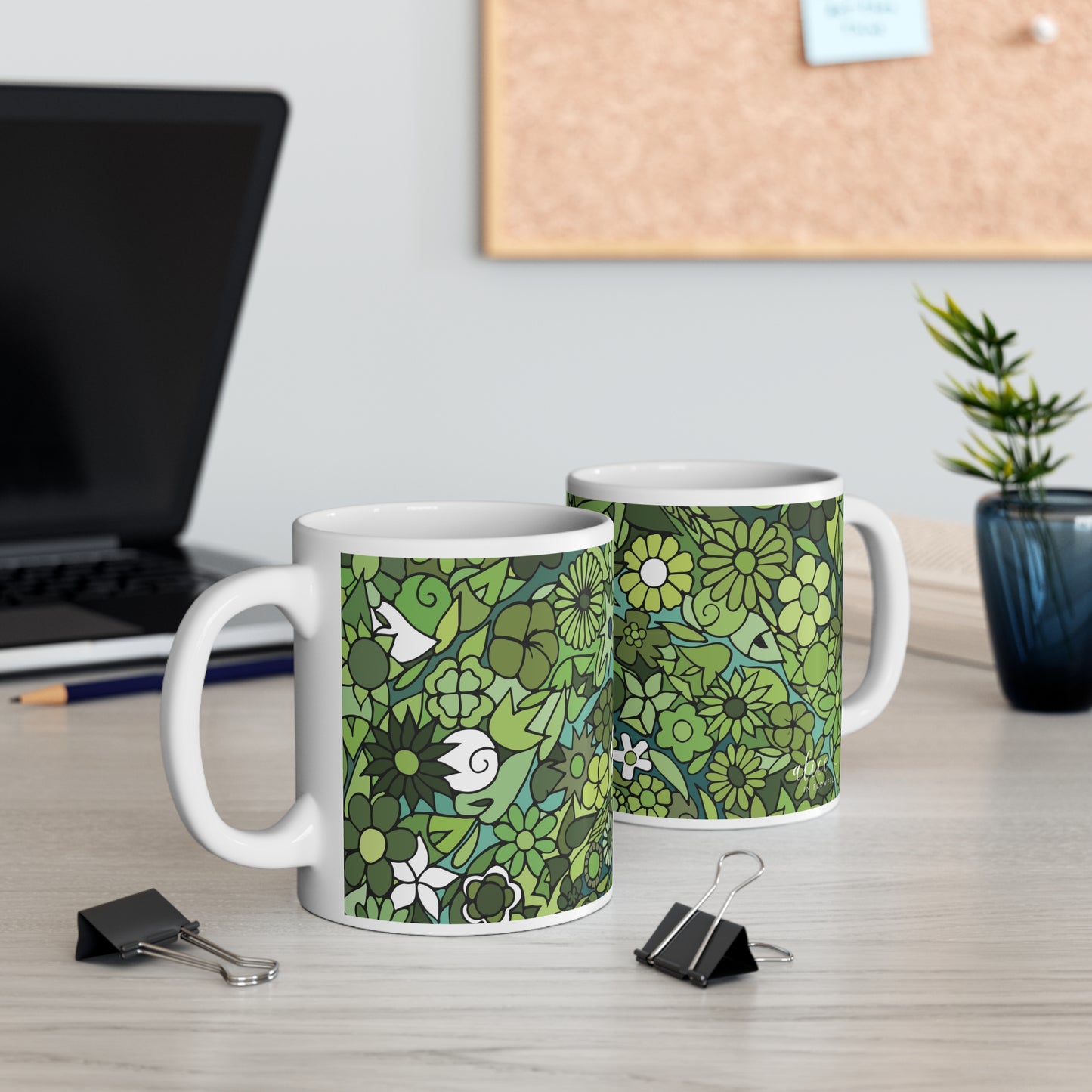 Jade - Crystal Series - Floral Ceramic Mug 11oz