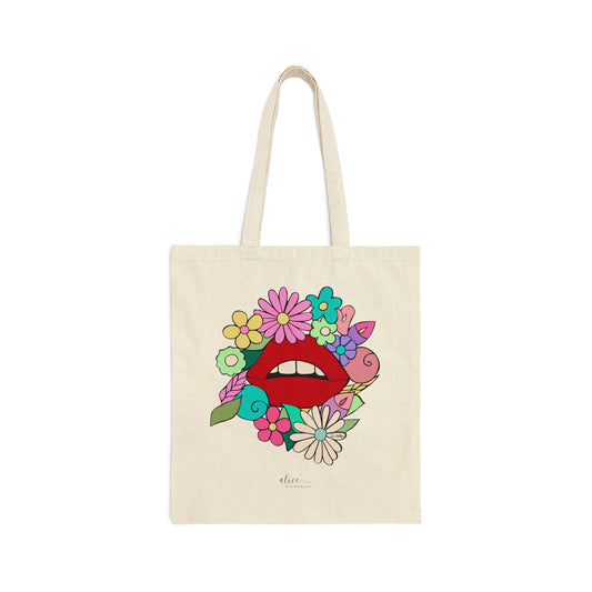 Lips in Spring - Miami Style - Cotton Canvas Tote Bag