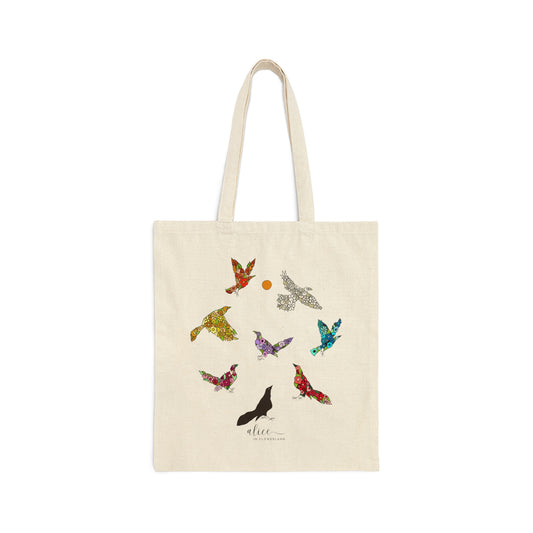 Flock of Flowers - Cotton Canvas Tote Bag