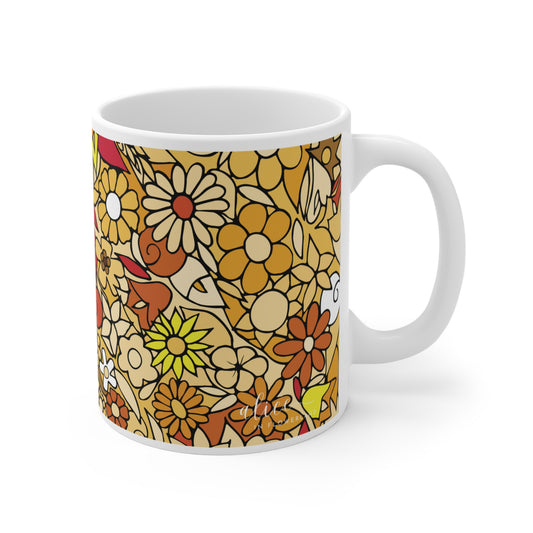 Amber - Crystal Series - Floral Ceramic Mug 11oz