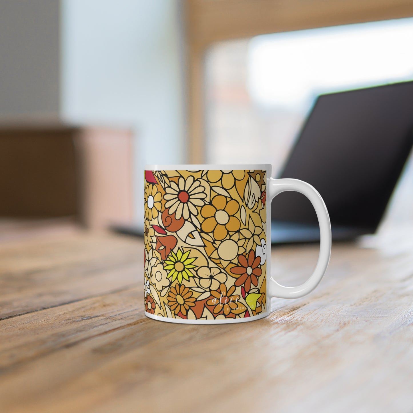 Amber - Crystal Series - Floral Ceramic Mug 11oz