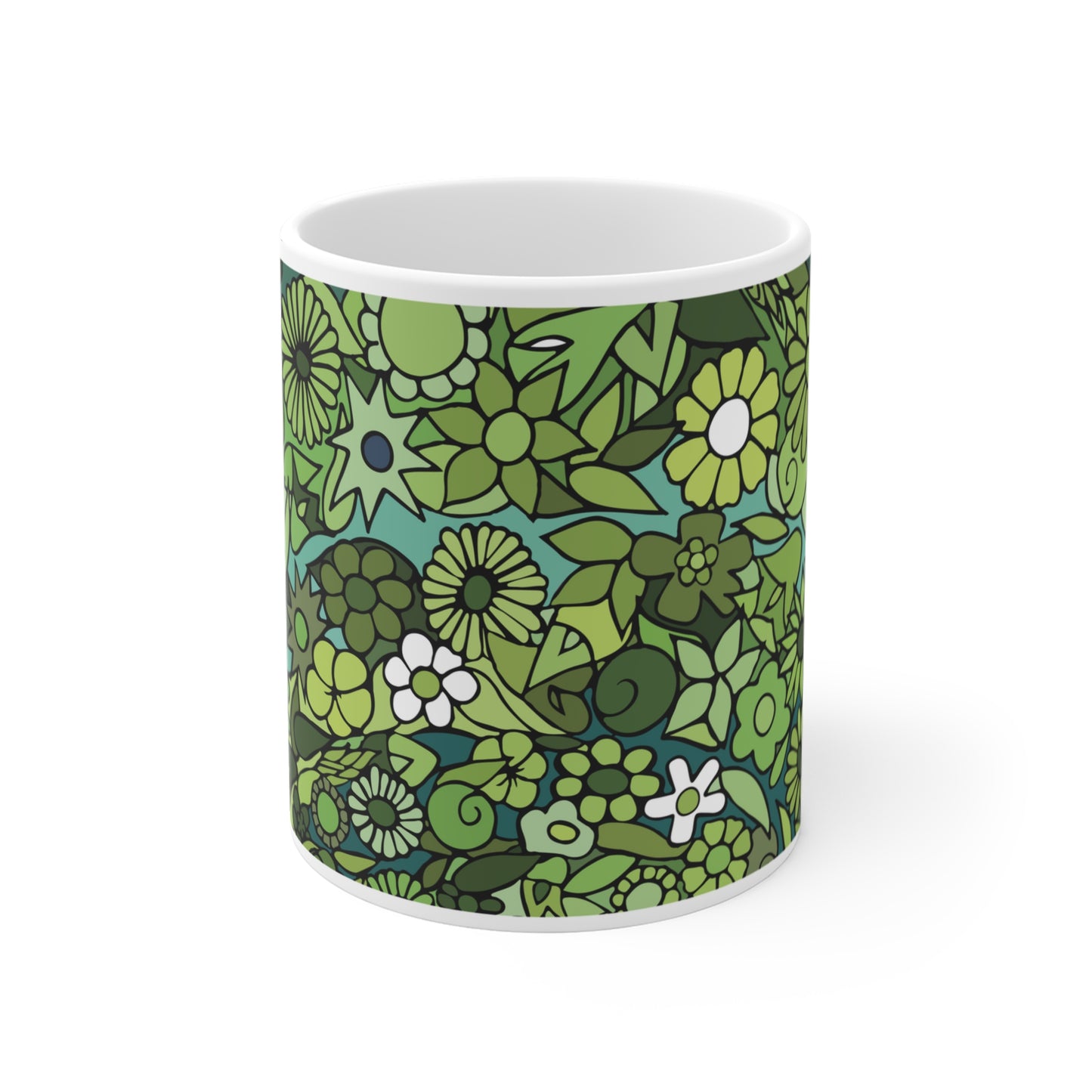 Jade - Crystal Series - Floral Ceramic Mug 11oz