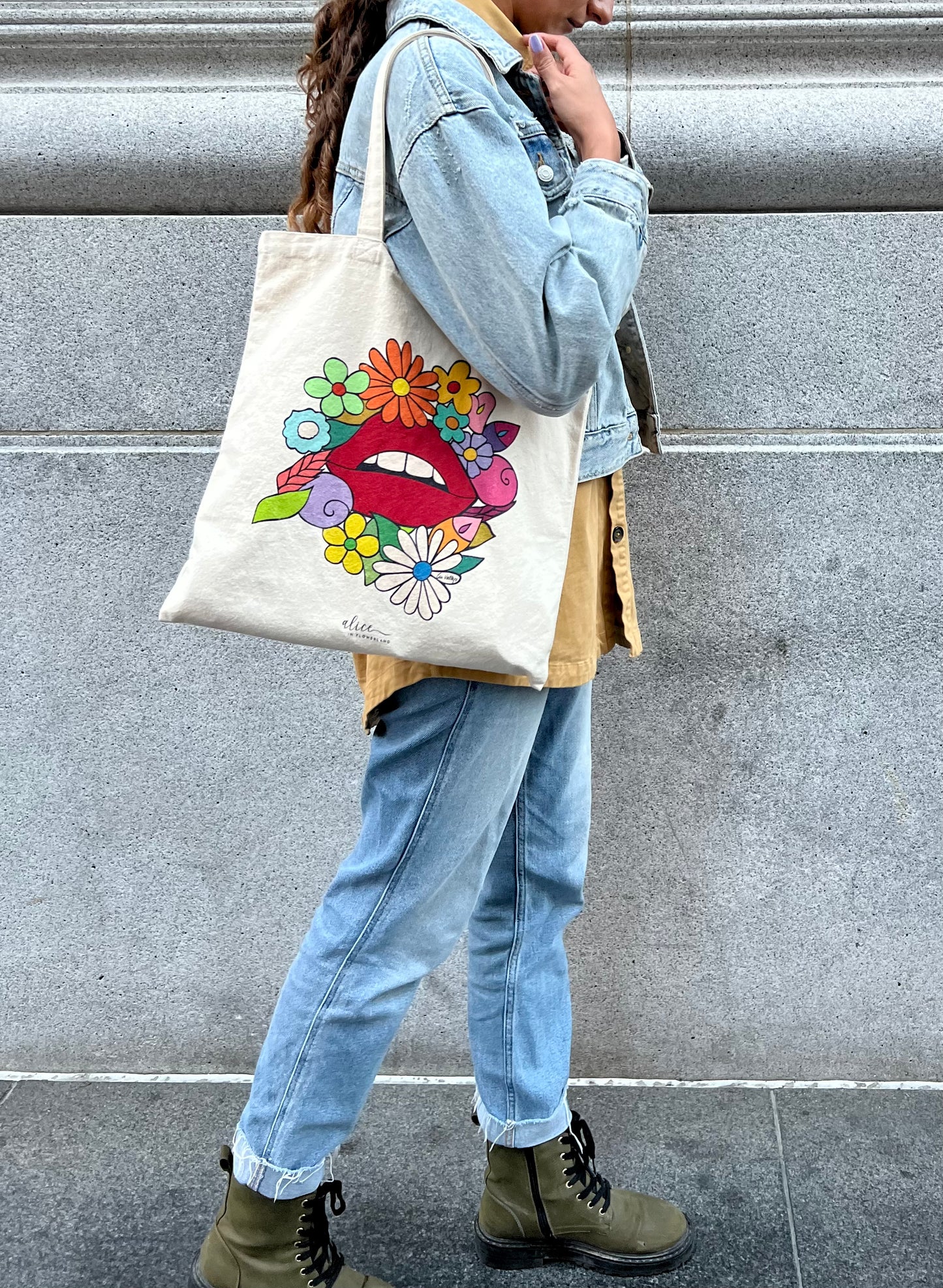 Lips in Spring - Cotton Canvas Tote Bag