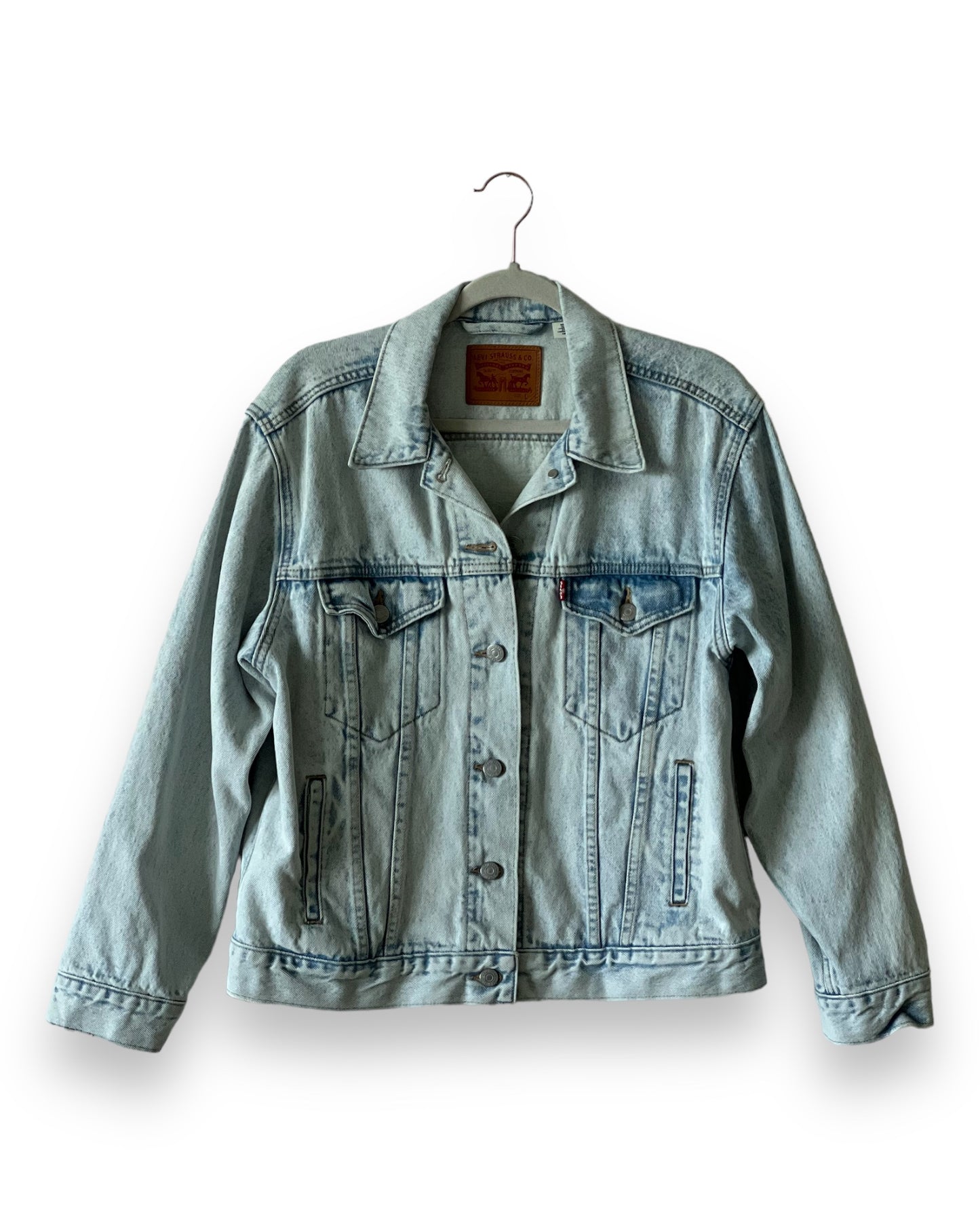 Lips in Spring II (Size L) Floral Denim Jacket