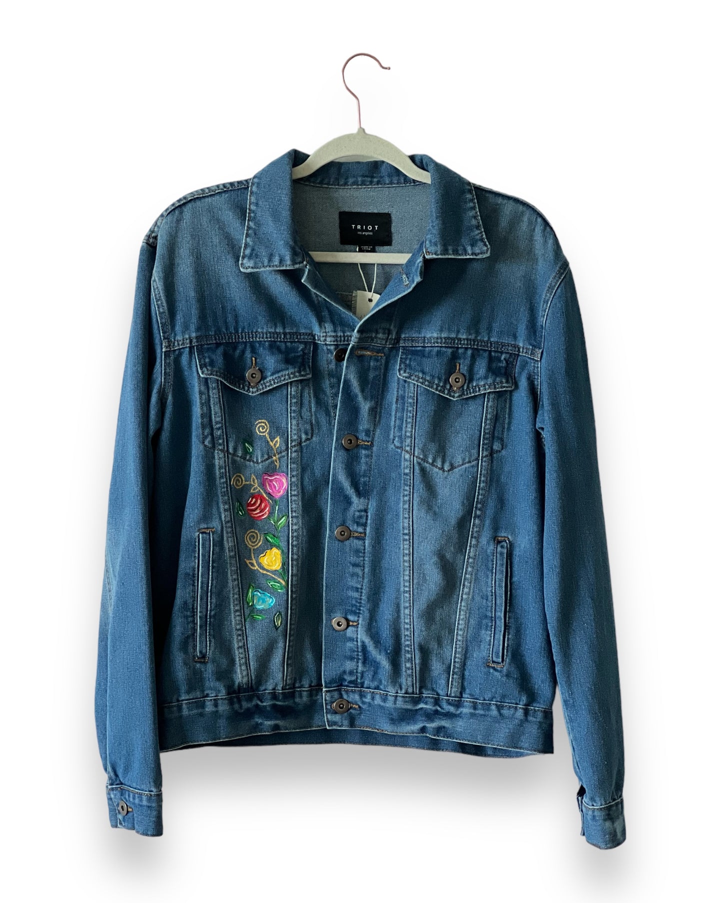 Flowers in Love IV (Size M) Floral Denim Jacket