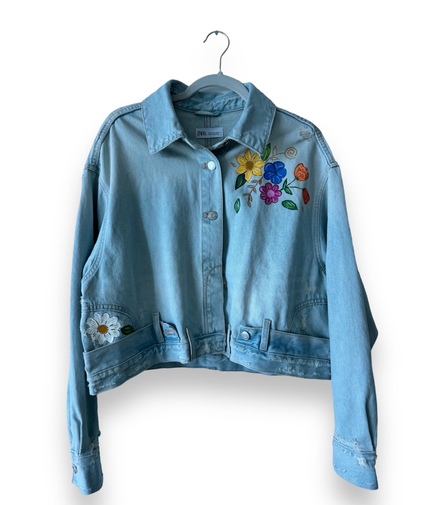 Flowers in Love V (Size S) Floral Denim Jacket