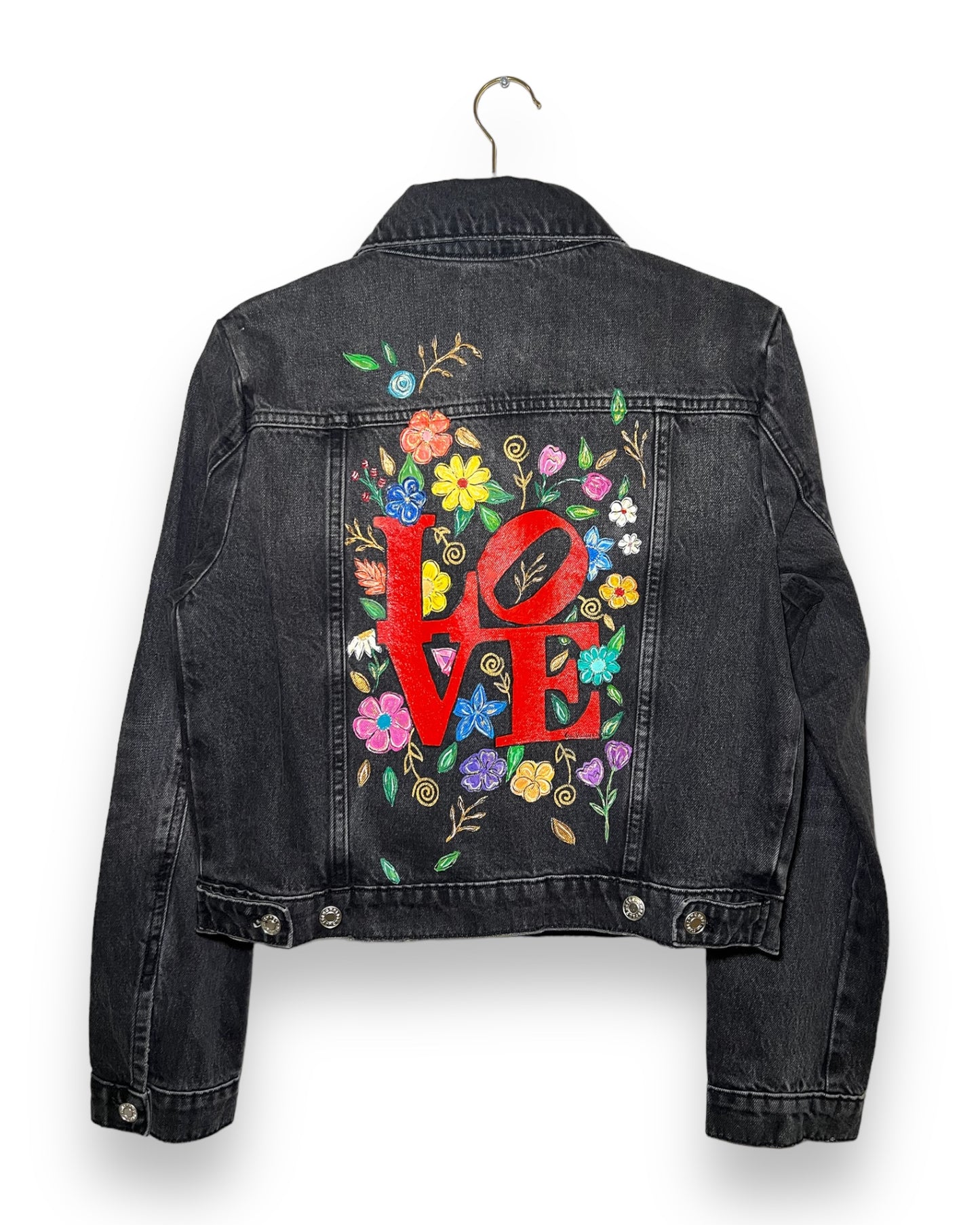 Flowers in Love VII (Size M) Floral Denim Jacket