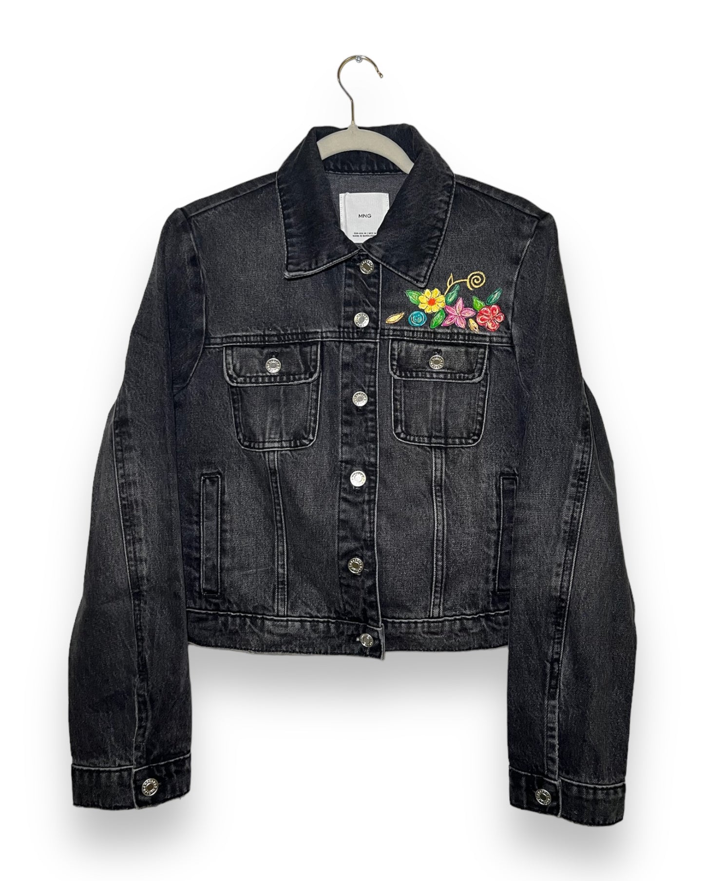 Flowers in Love VII (Size M) Floral Denim Jacket