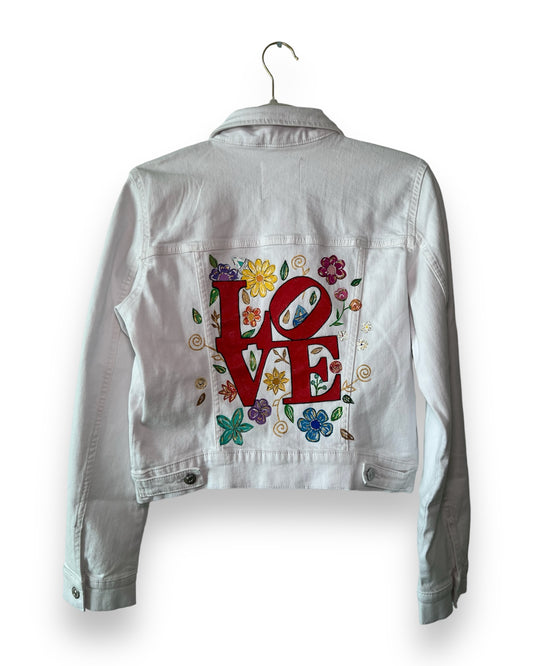 Flowers in Love VIII (Size M) Floral Denim Jacket