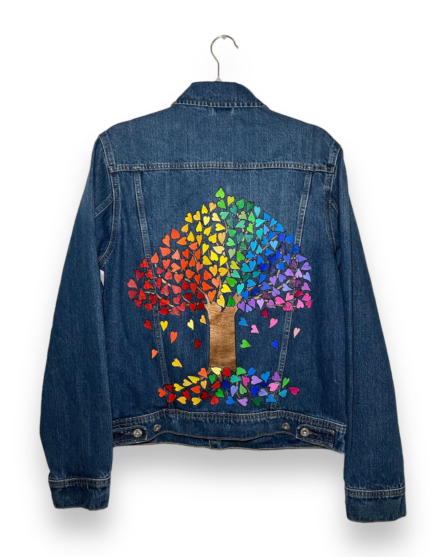 Tree of Love (Size M) Floral Denim Jacket